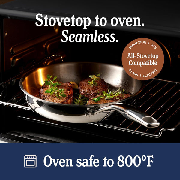 5-Ply Stainless Steel Cookware Set, 14-Piece Pots and Pans Set - Induction Compatible, Oven Safe 800°F - Non-Toxic, No Coatings - Built to Last Generations5