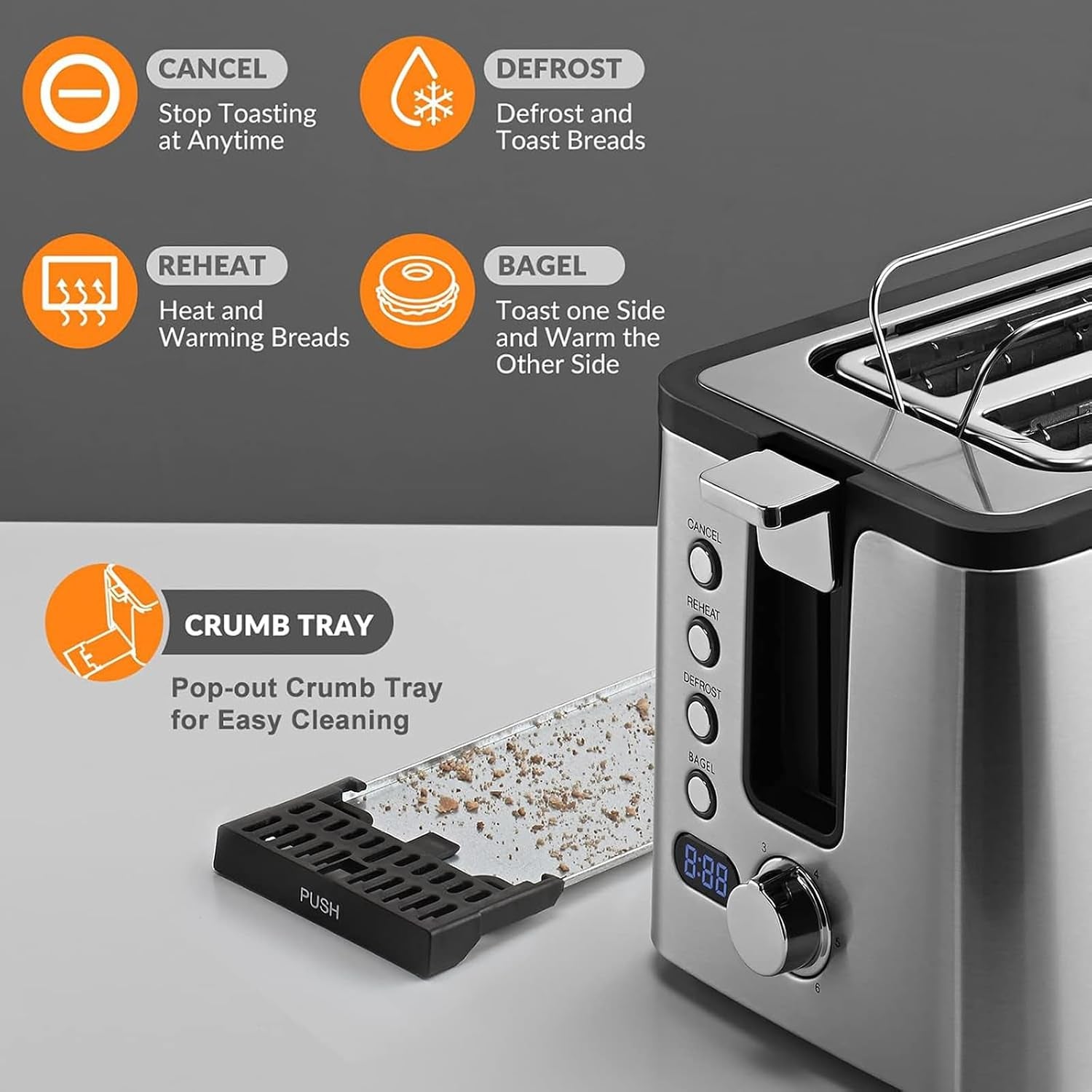 4-slice-toaster-long-slot-toaster-with-countdown-timer-bagel-defrost-reheat-cancel-functions-warming-rack-removable-tray-6-browning-settings-extra-wide-slots-stainless-steel-1300w