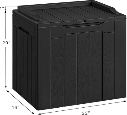 30 Gallon Resin Deck Box Waterproof Outdoor Storage Box for Patio Furniture Pool Accessories Indoor Storage for Cushion Garden Tools (30 Gallon, Black)7