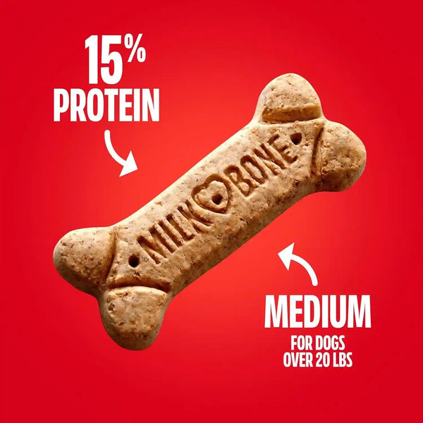 Milk-Bone Original Medium Dog Biscuits, 10 Lb Box | 280+ Treats, Classic Meaty Taste, Crunchy Dog Treats for Dogs 20-50Lbs, 15% Protein, 12 Vitamins & Minerals, Made in the USA5