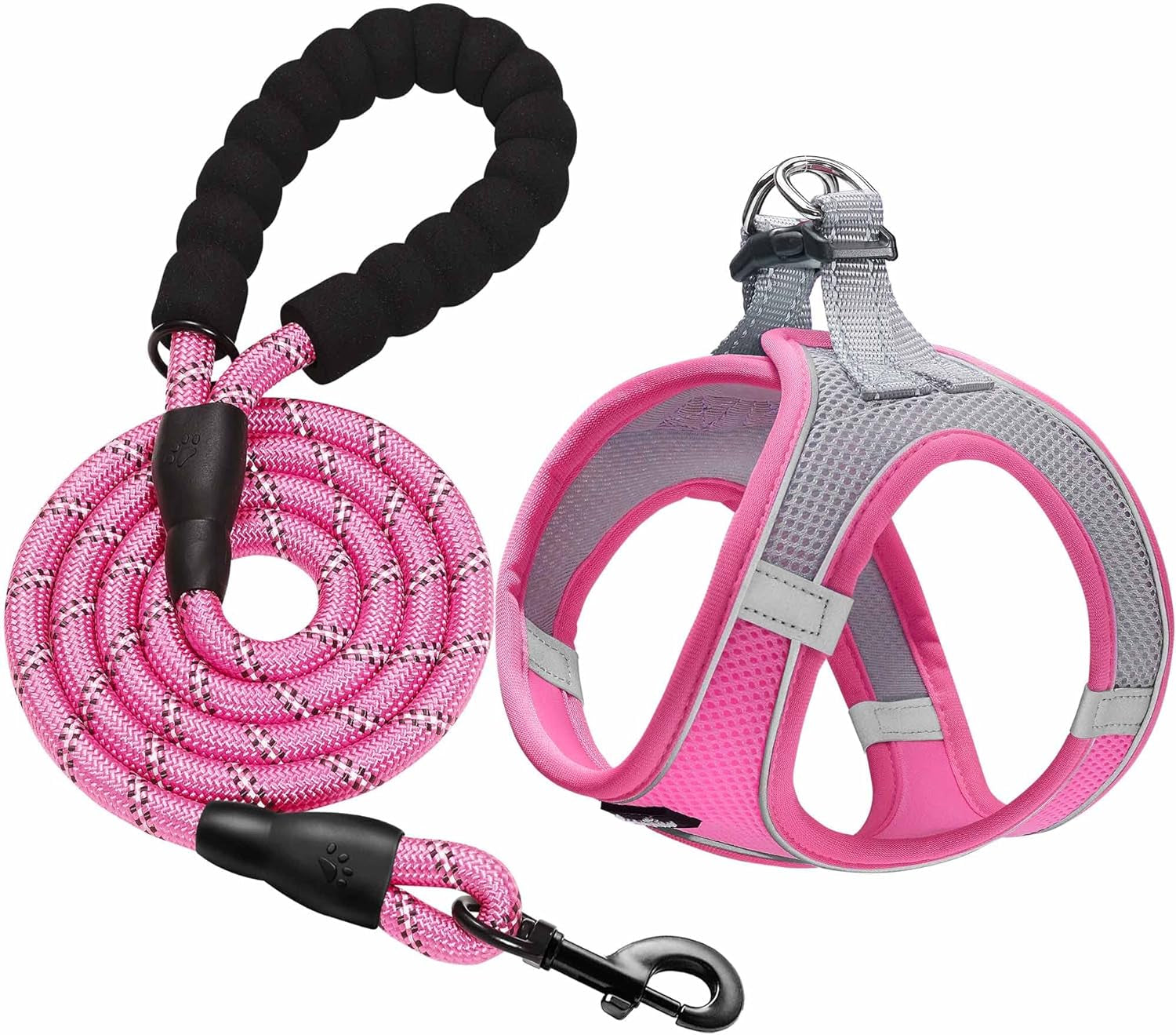 haapaw-dog-harness-with-leash-set-no-pull-adjustable-reflective-step-in-puppy-harness-with-thickened-padded-vest-for-extra-small-small-medium-dogs