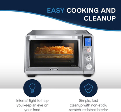 De'Longhi 10-In-1 Digital Airfryer, 24L, True Convection Toaster Oven with Internal Light, Grills, Broils, Bakes, Roasts, Reheats, Preset for Cookie & Pizza, 1800-Watts, Stainless Steel3