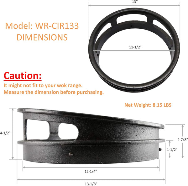 13” Diameter 3 Opening Cast Iron Rim to Replace the Worn Out Wok Ring for Chinese Wok Range (13" Cast Iron)2