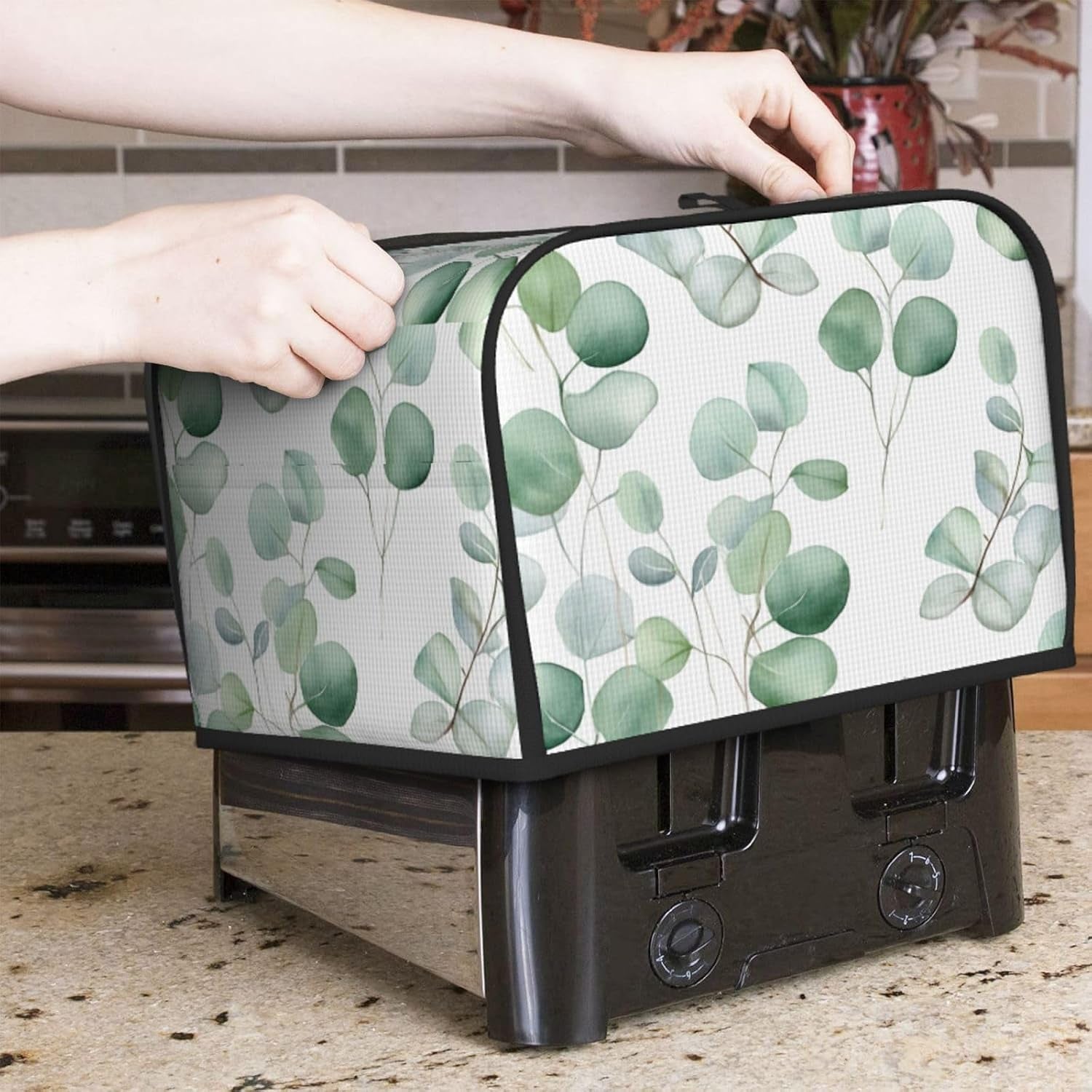toaster-cover-4-slice-green-eucalyptus-leaves-toaster-cover-waterproof-kitchen-small-appliance-covers-microwave-oven-dust-proof-bread-cover-women-gift