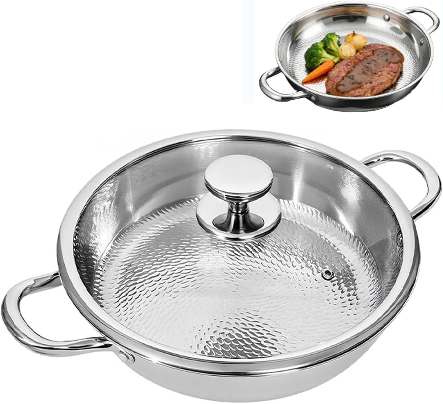 titanium-hammered-pan-upgrade-double-handle-no-coating-non-stick-titanium-cookware-ultra-durable-scratch-resistant-even-heating-frying-pans-compatible-with-all-cooktops-11-02in-lid