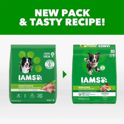 IAMS Proactive Health Adult Minichunks Dry Dog Food, Chicken, 30 Lb | Real Chicken #1 Ingredient, No Fillers, Natural Fiber & Prebiotics, Omega-6 Fatty Acids, Antioxidants for Immune Support2