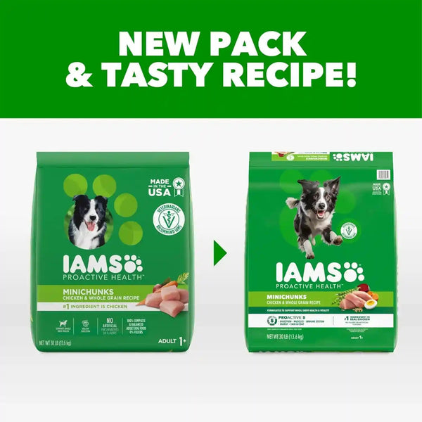 IAMS Proactive Health Adult Minichunks Dry Dog Food, Chicken, 30 Lb | Real Chicken #1 Ingredient, No Fillers, Natural Fiber & Prebiotics, Omega-6 Fatty Acids, Antioxidants for Immune Support2