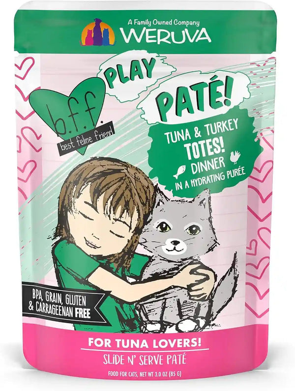 Weruva B.F.F. Play - Best Feline Friend Paté Lovers, Aw Yeah!, Paté Partay! Variety Pack, 3Oz Pouch (Pack of 12)11