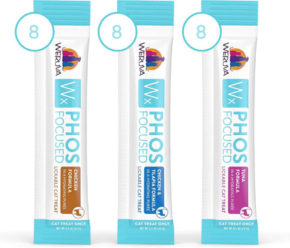 Weruva Wx Phos Focused, Lickable Cat Treats Variety Pack, 0.5Oz Tube, Pack of 245