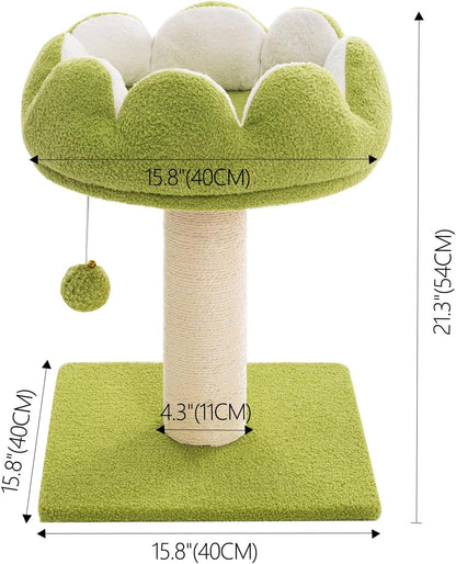 Flower Cat Scratching Post for Indoor Cats Scratcher with Bed | Comfortable & Removable Perch, Cute Cat Tree with Dangling Ball, Sisal Scratching Post, Simple Assembly & Stability6