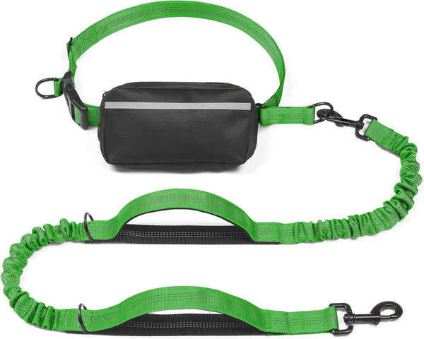 Iyoshop Hands Free Dog Leash with Zipper Pouch, Dual Padded Handles and Durable Bungee for Walking, Jogging and Running Your Dog (Large, 25-120 Lbs, Black)33