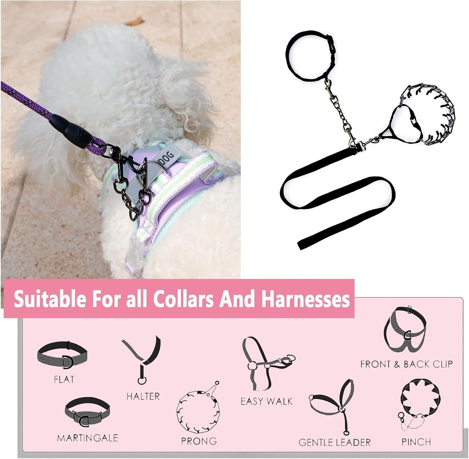2-pcs-dog-collar-metal-safety-clip-harness-collar-leash-chain-connector-heavy-duty-double-end-spring-backup-buckle-clasp-escape-proof-safety-accessory-small-black