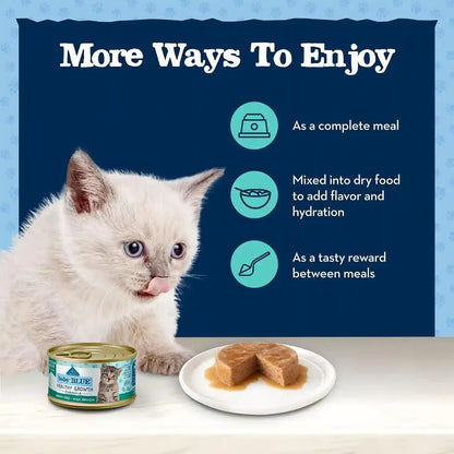 Blue Buffalo Baby Blue Natural Kitten Wet Cat Food Paté Variety Pack, Healthy Growth Formula with DHA, High-Protein & Grain-Free, Chicken and Salmon Recipes, 3-Oz Cans (6 Count, 3 of Each)7