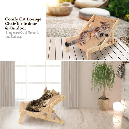 Sisal Cat Scratcher Bed with Adjustable 4-Position for Cats Scratcher Lounge, 2 in 1 Cat Sisal Chair for Indoor Cats Hammock for Scratching Pad, Natural Lounger Chair8
