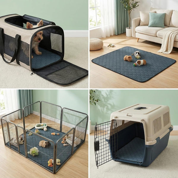 2 Pcs Guinea Pig Cage Liners - Washable Guinea Pig Pee Pads, Waterproof Reusable & anti Slip Guinea Pig Bedding Fast and Super Absorbent Pee Pad for Small Animals Rabbit Hamster Rat10