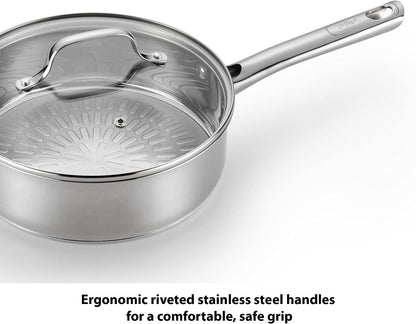 Performa Stainless Steel Cookware Set 12 Piece Induction Oven Broiler Safe 500F Pots and Pans, Dishwasher Safe Silver4