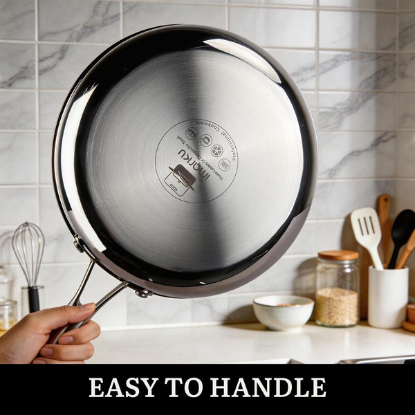 14-Piece Tri-Ply Hammered Stainless Steel Cookware Set | Multifunctional 14Pc Pots and Pans with Steamer | Non-Toxic No-Coating Nonstick | Induction & Oven-Safe up to 500°F6