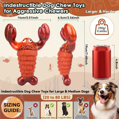 BIKIISEN Squeaky Dog Toys for Aggressive Chewers for Large Dogs, Interactive Chew Toys to Keep Them Busy, Indestructible Toys, Tough Toys for Medium Large Dogs (Red)2