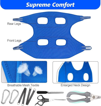 ATESON Pet Grooming Hammock with Nail Clippers/Nail Trimmers/Grooming Scissors, Dog Grooming Harness for Nail Trimming, Pet Grooming Sling Helper6