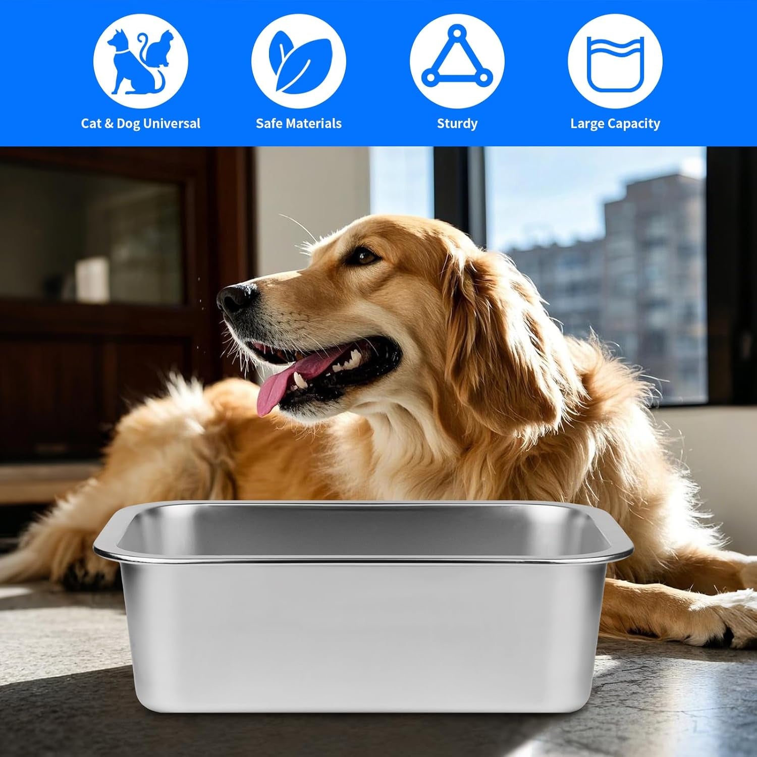 ohtomber-1-25-gallons-stainless-steel-dog-bowl-big-pet-water-food-bowl-no-spilling-outdoor-feeder-dish-plate-for-indoor-outdoor-feeding-fits-big-extra-large-dogs-cats-all-pets