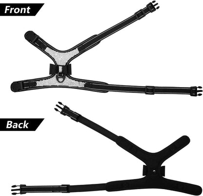 Beirui Rhinestone Dog Harness with Sparkly Bow Tie, Black,S,Chest 11-14" | Reflective Bling Nylon, Soft Fleece Padded, for Small Large Dogs Walking Party Wedding4