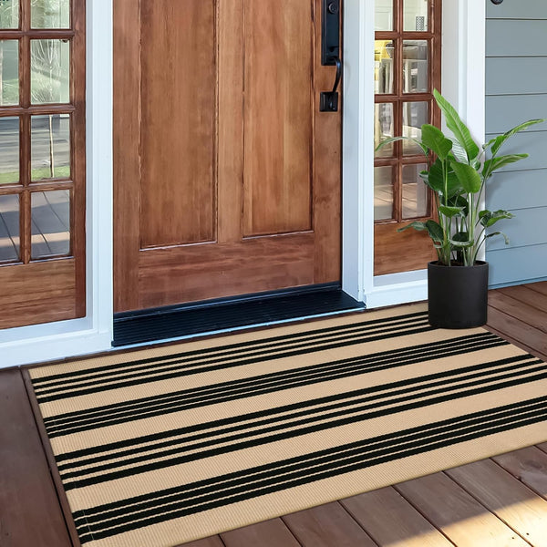 Front Door Mat 24"X51", Striped Porch Rug Outdoor Door Mat Fall Decor | Machine Washable Front Door Rug Welcome Door Mats outside Entrance Indoor Outdoor Rugs Cotton Woven Entry Rug for Porch/Patio2