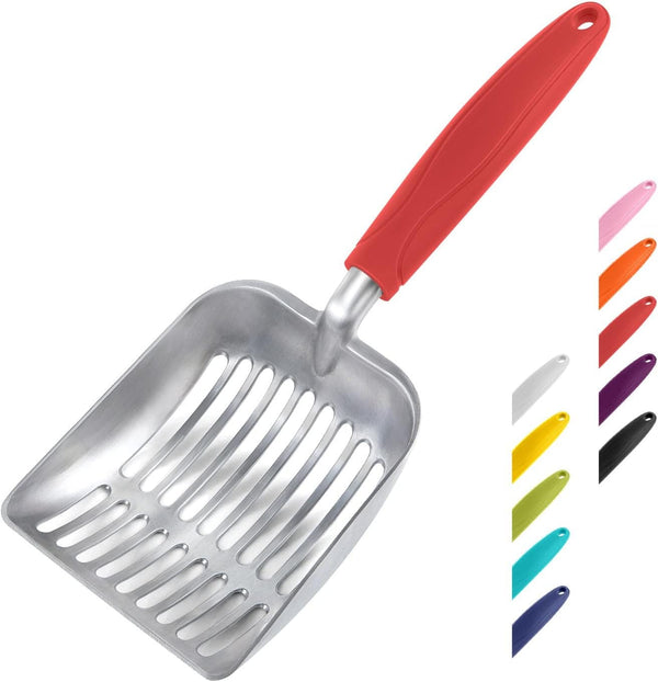 Wepet Cat Litter Scoop, Aluminum Alloy Sifter, Kitty Metal Scooper, Deep Shovel, Long Handle, Poop Sifting, Kitten Pooper Lifter, Durable, Heavy Duty, for Litter Box26