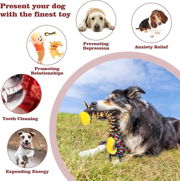 Tough Indestructible Dog Toys for Aggressive Chewers, Durable Dog Chew Toys for Large Breeds with Cotton Material & Crinkle Paper, Aggressive Chew Toys for Dogs5