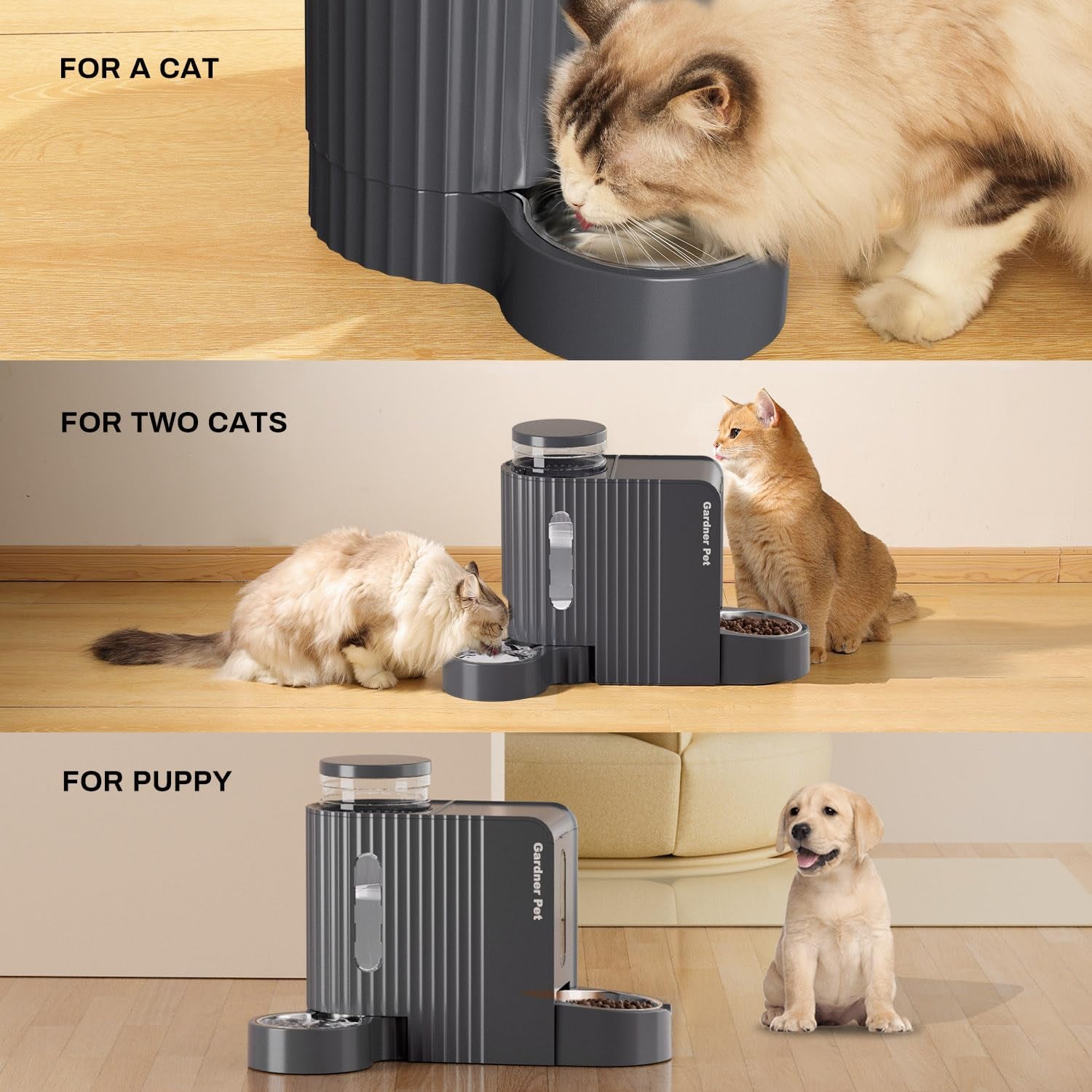 gardner-pet-automatic-gravity-cat-food-feeder-and-water-dispenser-stainless-steel-two-in-one-set-large-capacity-dispenser-for-pets-dogs-puppies-kittens-0-8-gallons-x-2