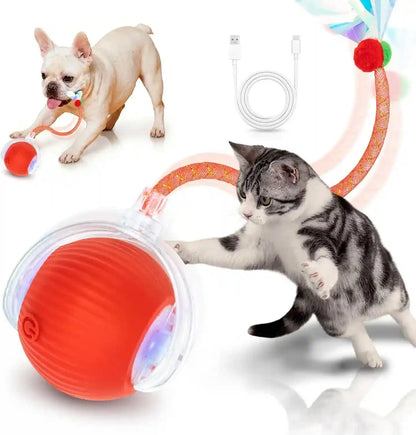 Cat Toys for Indoor Cats Smart Automatic Bal Moving Chase Dogs Toy, Red | Ball Rolling for Bored Kitten Pet, Upgraded Speedy Moving Chase Dogs Toy10