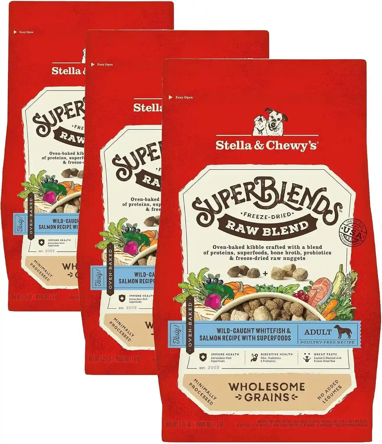 stella-chewys-superblends-raw-blend-wholesome-grains-grass-fed-beef-beef-liver-lamb-recipe-with-superfoods-3-25-lb-bag