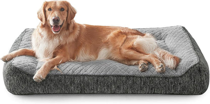 JOEJOY XL Orthopedic Dog Bed for Large Dogs, Extra Thick Foam Pet Bed Sofa | Bolster Sides, Large Sized Dog Couch Bed with Removable Washable Cover, Non-Slip Bottom, Grey (42"X30")13