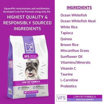 Squarepet Veterinarian Formulated Solutions Low Fat Content Lean Whitefish, Highly Digestible, Dry Dog Food 4.4Lbs4