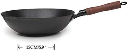Zhensanhuan Cast Iron Woks and Stir Fry Pans, No Coating, Induction Suitable, Flat Bottom (32Cm/12.6In)3