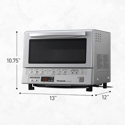 Panasonic Flashxpress Toaster Oven Countertop, 4-Slice Small Toaster Oven Compact Size with Double Infrared Heating, 6 Auto Cook Options and Precise Temperature Control, 1300W - NB-G110P (Silver)10