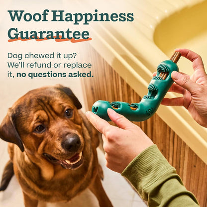 WOOF Bite N' Brush Dog Dental Chew Toy for Small Dogs 10-25 Lbs | Dog Toothbrush Toy, V-Shaped Design, Reusable, Easy to Clean, Dental Dog Toy7