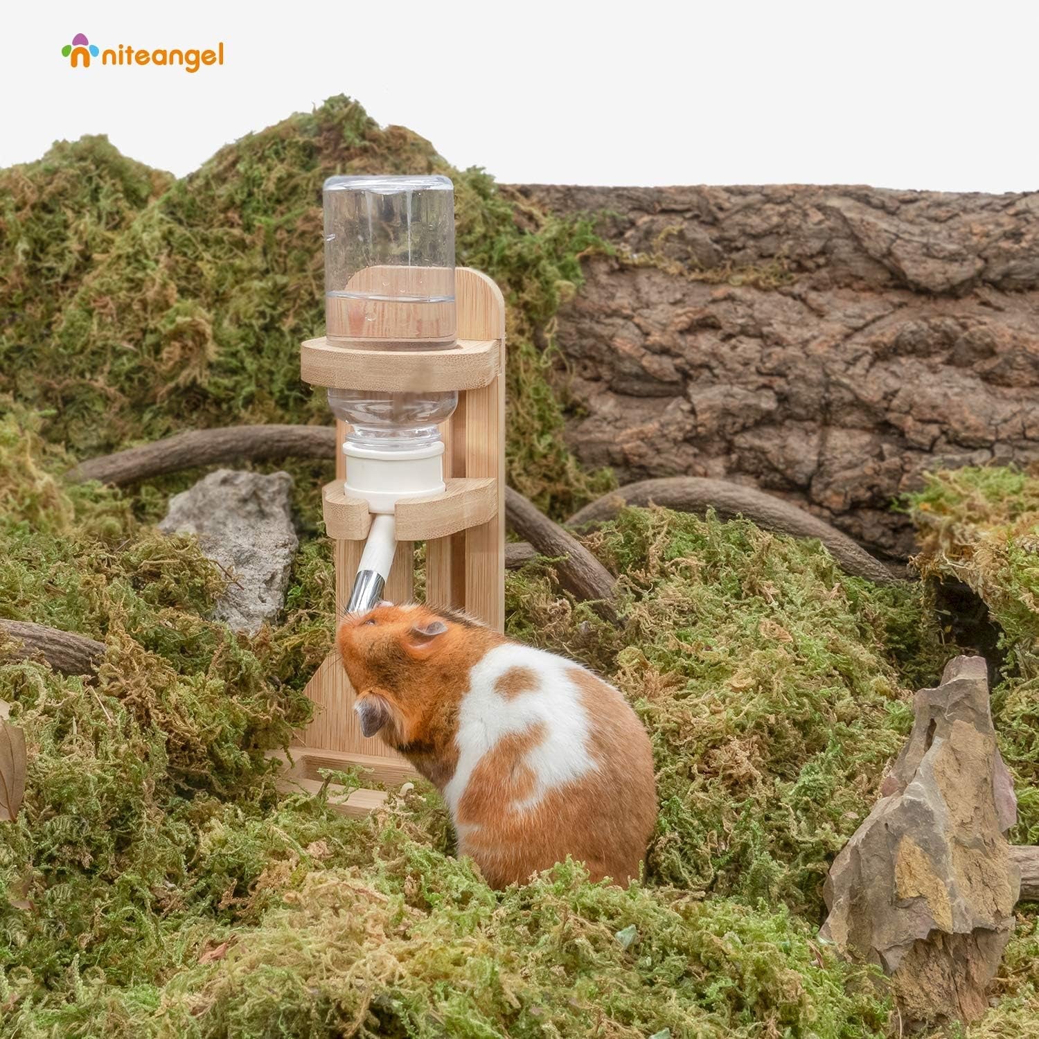 niteangel-hamster-water-bottle-with-stand-4oz-120ml-capacity-leak-proof-adjustable-height-far-away-cage-mess-wet-bedding-water-dispenser-for-syrian-dwarf-hamster-gerbils-mice-rat-or-small-pets