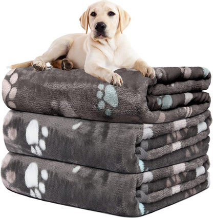 Rezutan Dog Blankets for 3 Pack Large Medium Pet Cat, Soft Fuzzy Washable Blanket, Comfort Flannel Suitable for Dogs Kennels & Beds, Sofas, Furniture, Gifts Puppy Essentials, 41 X 31 Inch, Black32