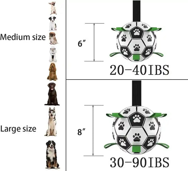 Dog Soccer Ball, Interactive Toys for Tug of War, Puppy Birthday Gifts, Tug Toy, Water Toy, World Cup Durable Balls for Small & Medium Size (6 Inch)2