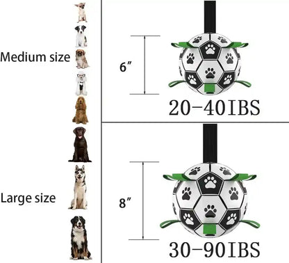 Dog Soccer Ball, Interactive Toys for Tug of War, Puppy Birthday Gifts, Tug Toy, Water Toy, World Cup Durable Balls for Small & Medium Size (6 Inch)2