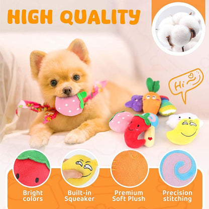 LOYEE Dog Squeaky Toys 8 Pack, Puppy Plush Squeaky Toys for Medium Small Dogs, Cute Pet Toys Stuffed Puppy Chew Toys for Teething, Interactive Toys Set for Puppy Supplies3