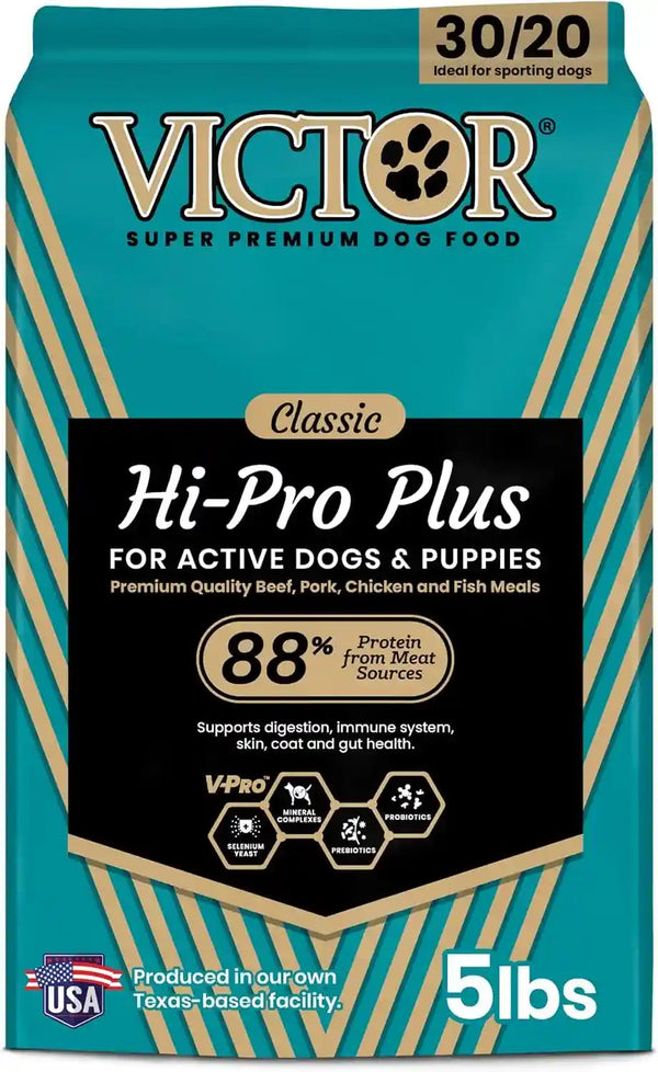 VICTOR Super Premium Dog Food – Hi-Pro plus Dry Kibble – High Protein Dog Food with 30% Protein – Beef, Chicken, Pork, Fish Meals, Gluten Free - for High Energy and Active Dogs & Puppies, 40Lbs15
