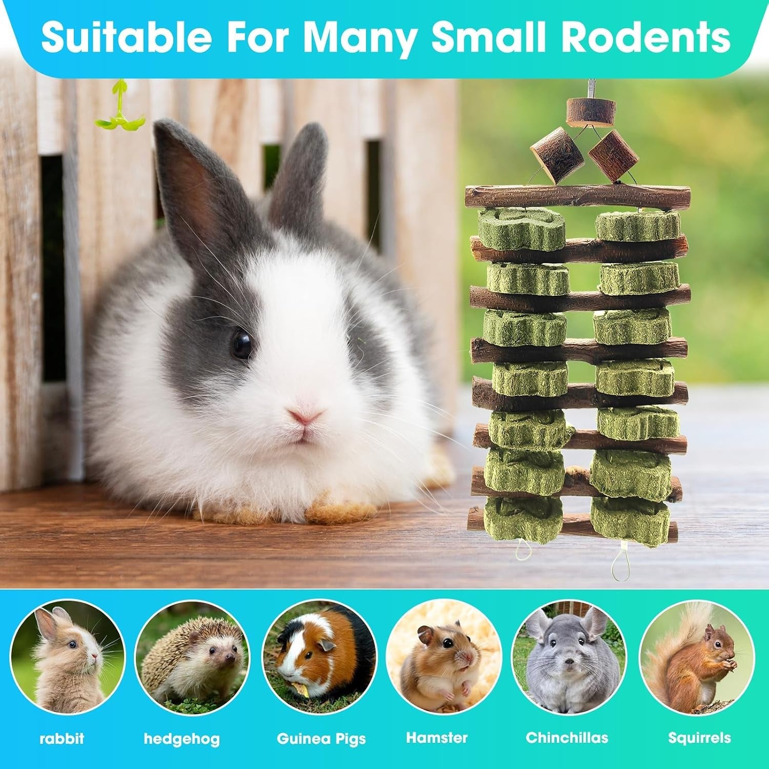wdefun-natural-apple-wood-clover-cake-teeth-grinding-toy-string-rabbit-snack-chewing-toy-safe-and-durable-pet-teeth-grinding-rod-caring-for-dental-health