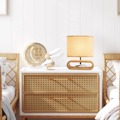 Table Lamp,Bedside End Table Lamp Traditional Nightstand Desk Lamp Geometric Lamp with Shade for Living Bedroom Office (Modern,Style 1)7