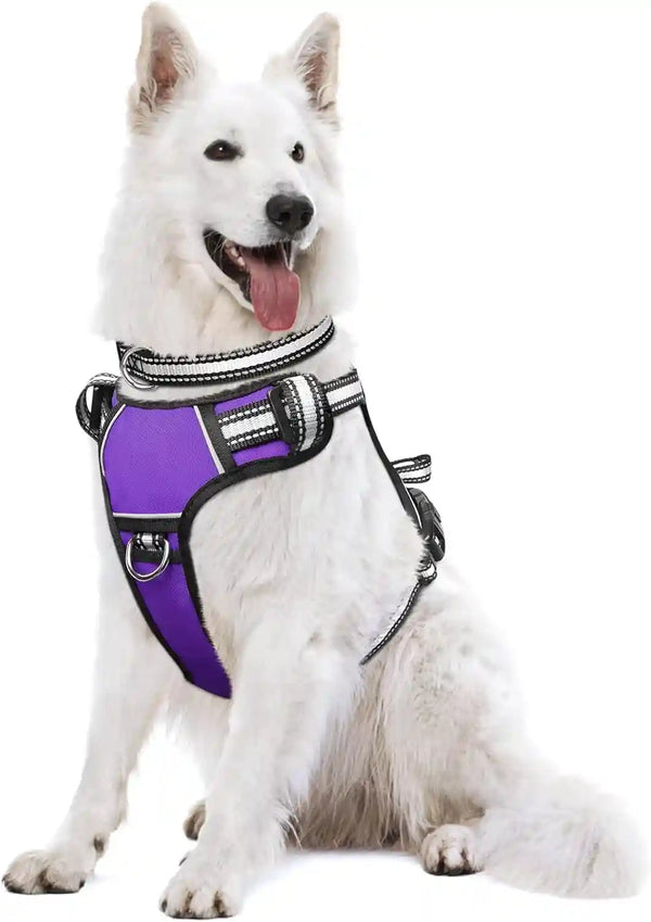 Dog Harness No Pull, Pet Harnesses with Dog Collar, Adjustable Reflective Oxford Outdoor Vest, Front/Back Leash Clips for Small, Medium, Large, Extra Large Dogs, Easy Control Handle for Walking16