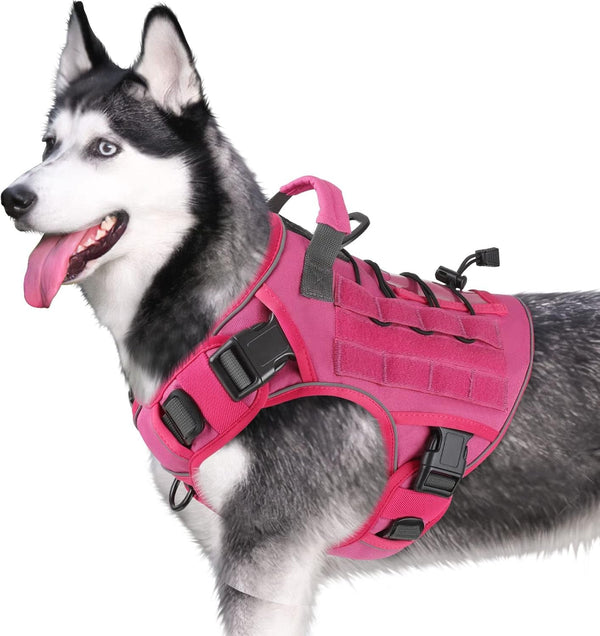 WINGOIN Tactical Dog Harness for Large Dogs, Heavy Duty No Pull Dog Harness with Handle, Adjustable Reflective Military K9 German Shepherd Big Size Dog Vest for Walking, Training, Hunting, Green (L) | with Handle,Adjustable Reflective,Green Military K9 Style,Big Size Dog Vest,For German Shepherd,For Walking Training Hunting19