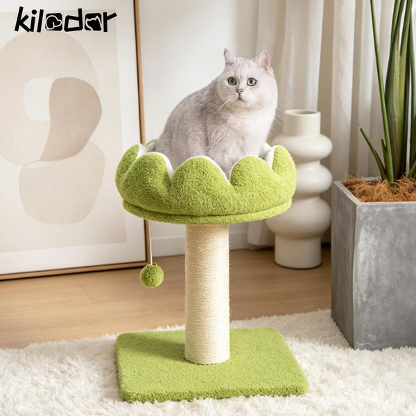 Flower Cat Scratching Post for Indoor Cats Scratcher with Bed | Comfortable & Removable Perch, Cute Cat Tree with Dangling Ball, Sisal Scratching Post, Simple Assembly & Stability2