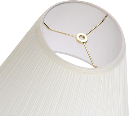 33055, Hardback Empire Transitional Spider Lamp Shade, Mushroom Pleated Pleated White, 7" Top X 13" Bottom X 10" Slant4