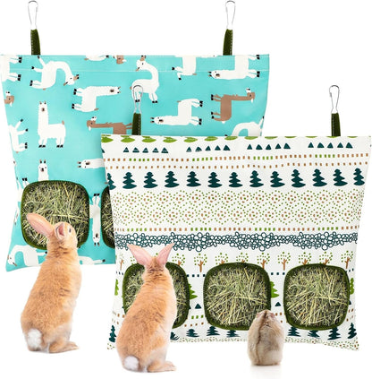 UPINS 2Pack Guinea Pig Hay Feeder Bag,Bunny Rabbit Cage Bag Hanging Holder | Guinea Pig Cage Feeder,For Bunny Rabbits,Chinchillas,Hamsters,Small Pets,And Animals8