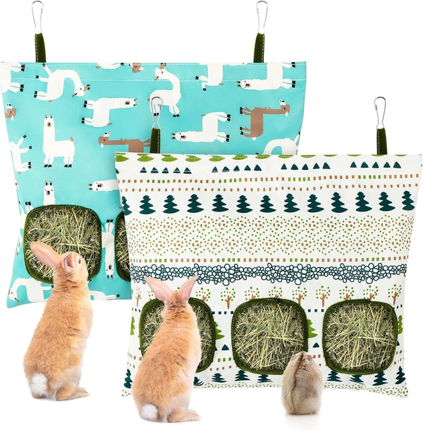 UPINS 2Pack Guinea Pig Hay Feeder Bag,Bunny Rabbit Cage Bag Hanging Holder | Guinea Pig Cage Feeder,For Bunny Rabbits,Chinchillas,Hamsters,Small Pets,And Animals8